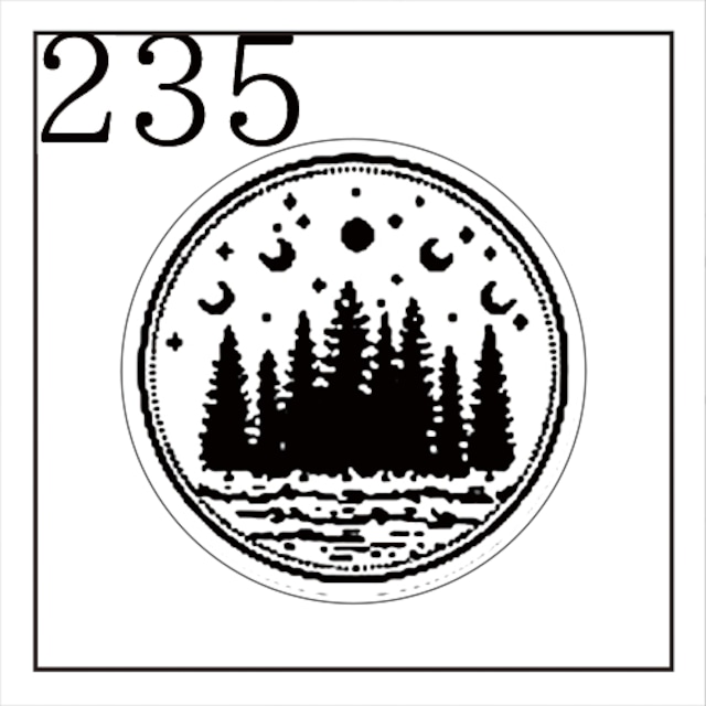 《オーダー品》【シーリングスタンプ／封蝋印】3cm《BIGsize》「235／風景」月齢・月相・新月・満月・三日月・フルムーン・クレセントムーン・針葉樹・森林・野原湖