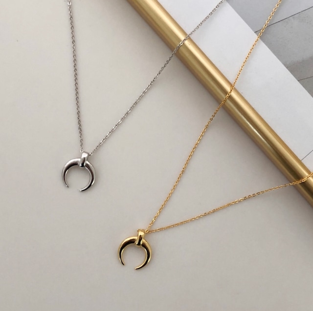 24k daily moon long necklace 【 2color 】