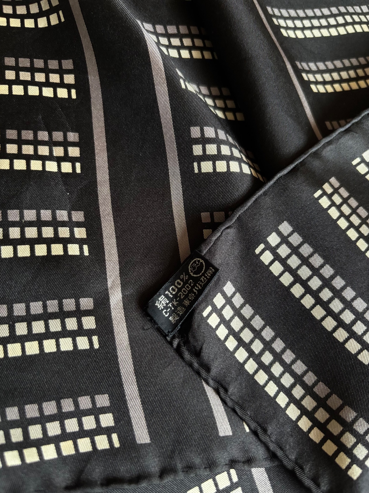 geometric stripe silk scarf-5153-8