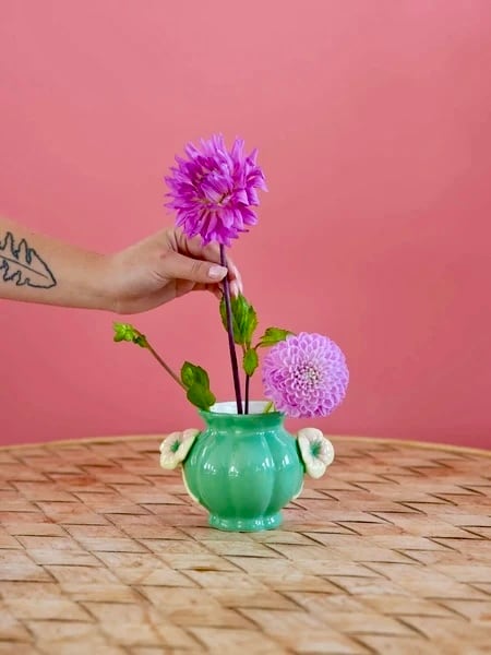 セラミックベース クローバー【rice】花瓶 | Forest cat