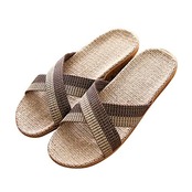 [Fantasy sheep] Wakind ルームシューズ ベーシック 来客用 部屋用 履きやすく 室内 静音で軽量 麻 夏春スリッパ編み物 (グレー＃クロス, 28cm~29cm)