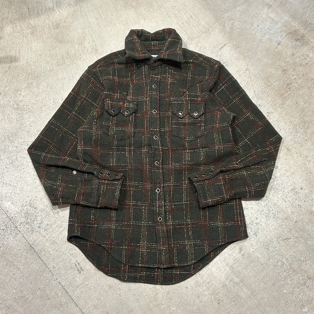 ROCKMOUNT WOOL CHECK WESTERN SHIRT GREEN