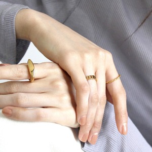 【ネコポス便】リング チェーンリング 18K 鎖 シンプル金属アレルギー 1735