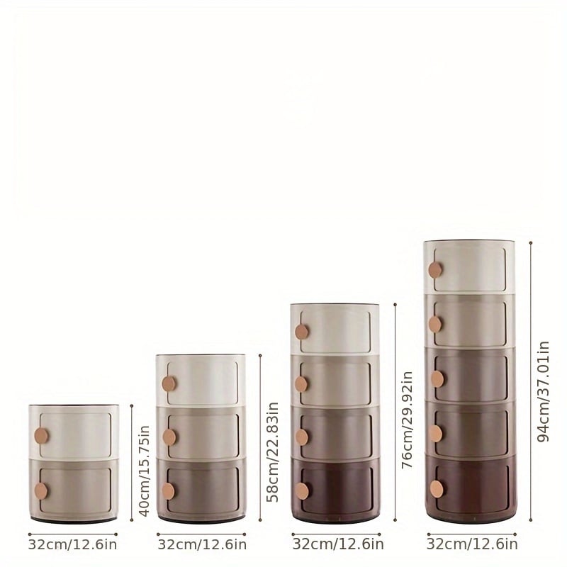 収納 ボックス 円柱 3段 スライド式扉 おしゃれ かわいい インテリア