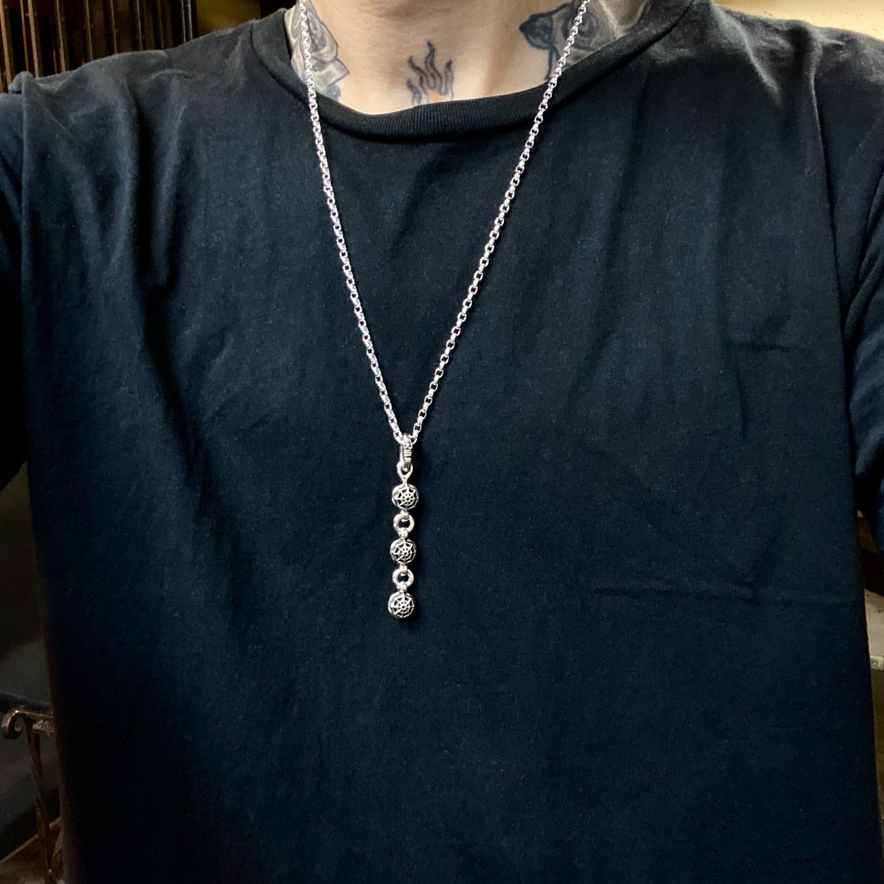 SPIDER WEB BALL:S NECKLACE Y/ スパイダーウェブボールYネックレス