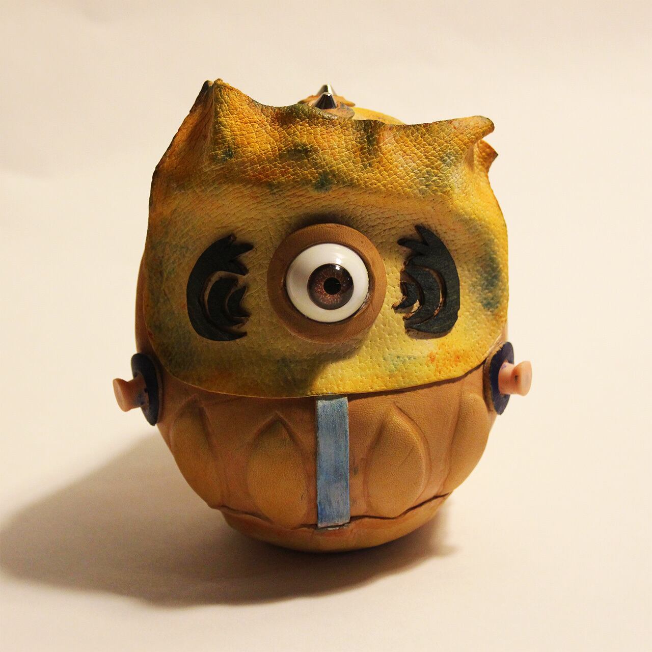 焔 - 黄鬼 達磨 ≪ 愛でだるま ≫ YellowFlame - ONI Daruma , Medium