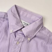 カシミヤ混 Maker’s Shirt 鎌倉 メーカーズシャツ BD ボタンダウン ストライプ 長袖ワイシャツ ドレスシャツ 41-83/パープル系 メンズ