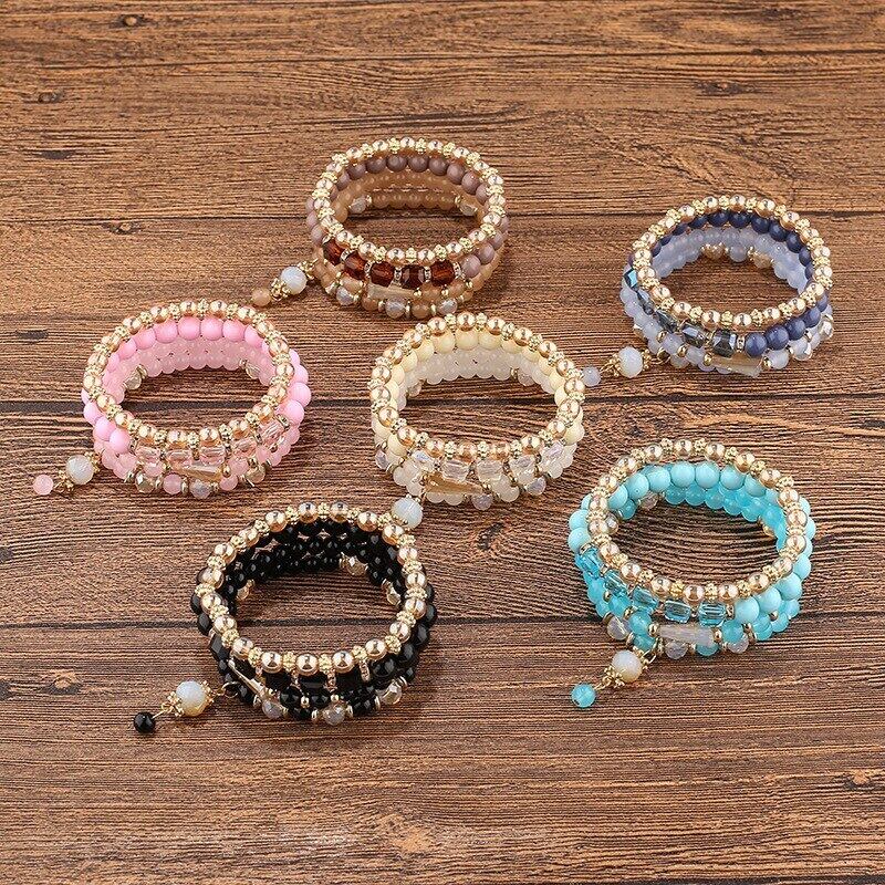 送料無料 4 ピース/セット多層クリスタルアクリル Gl ビーズ