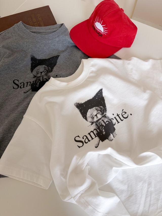 【KID】スマイルキャット半袖Tシャツ - 8