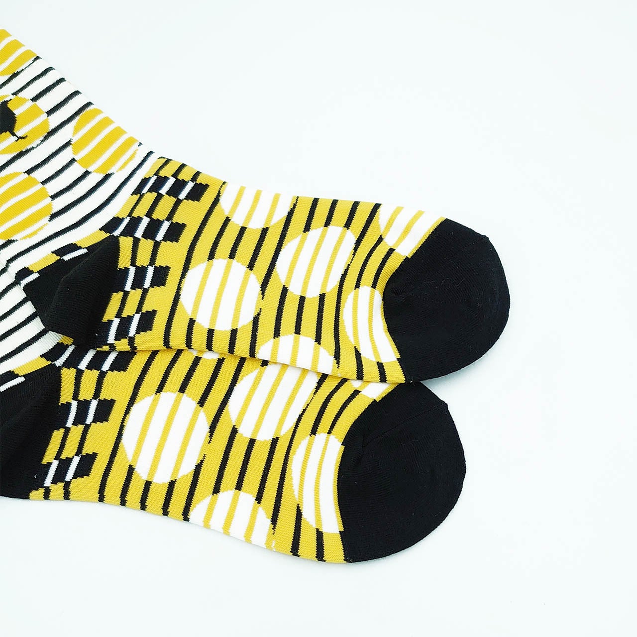 ストライプドット（黄黒）インポート ソックス【靴下 くつした socks