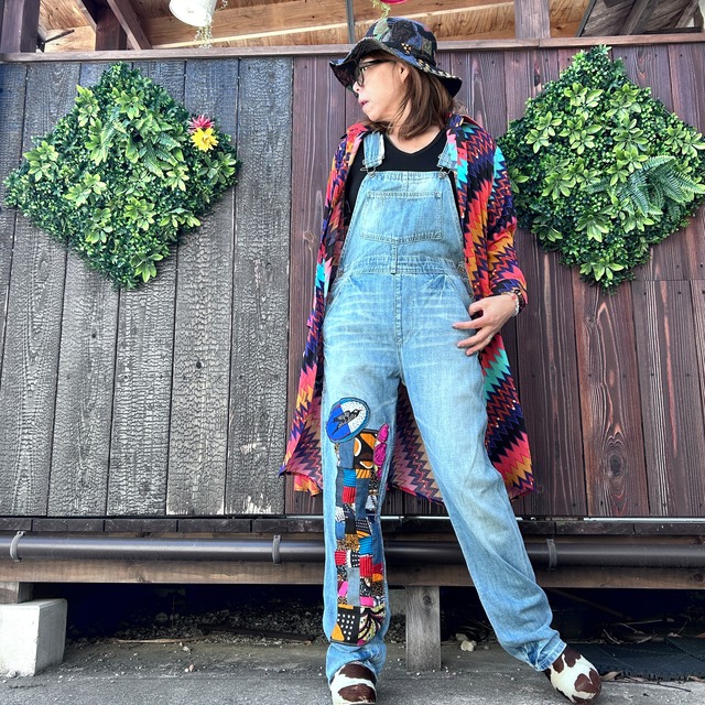 アフリカンパッチワークサロペット