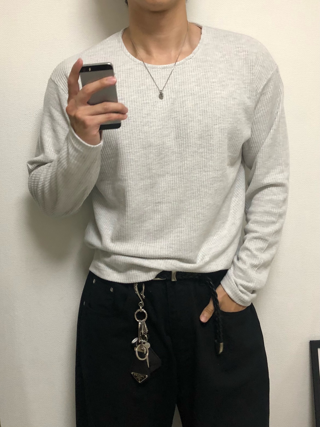 Cropped Waffle Long Sleeve Knit (3color) - 5