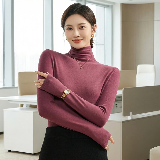 エレガントハイネックトップス（4color） A1183