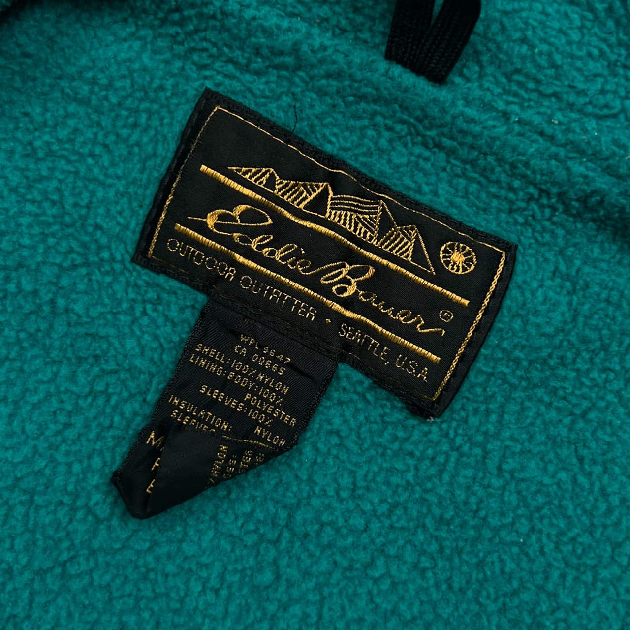 80s USA製 Eddie Bauer エディーバウアー 裏フリース ハイネック ナイロン ジャケット ジャンパー M/ブラック レディースビンテージ