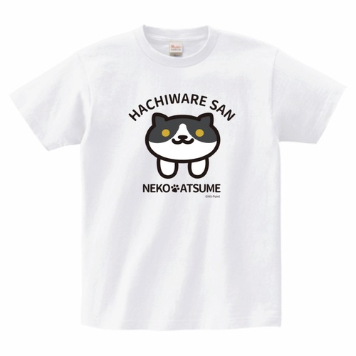 ねこあつめ　はちわれさん　推しねこTシャツ　前プリント（ホワイト）
