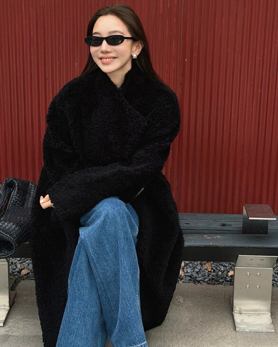 ボアウールロングコート A25229