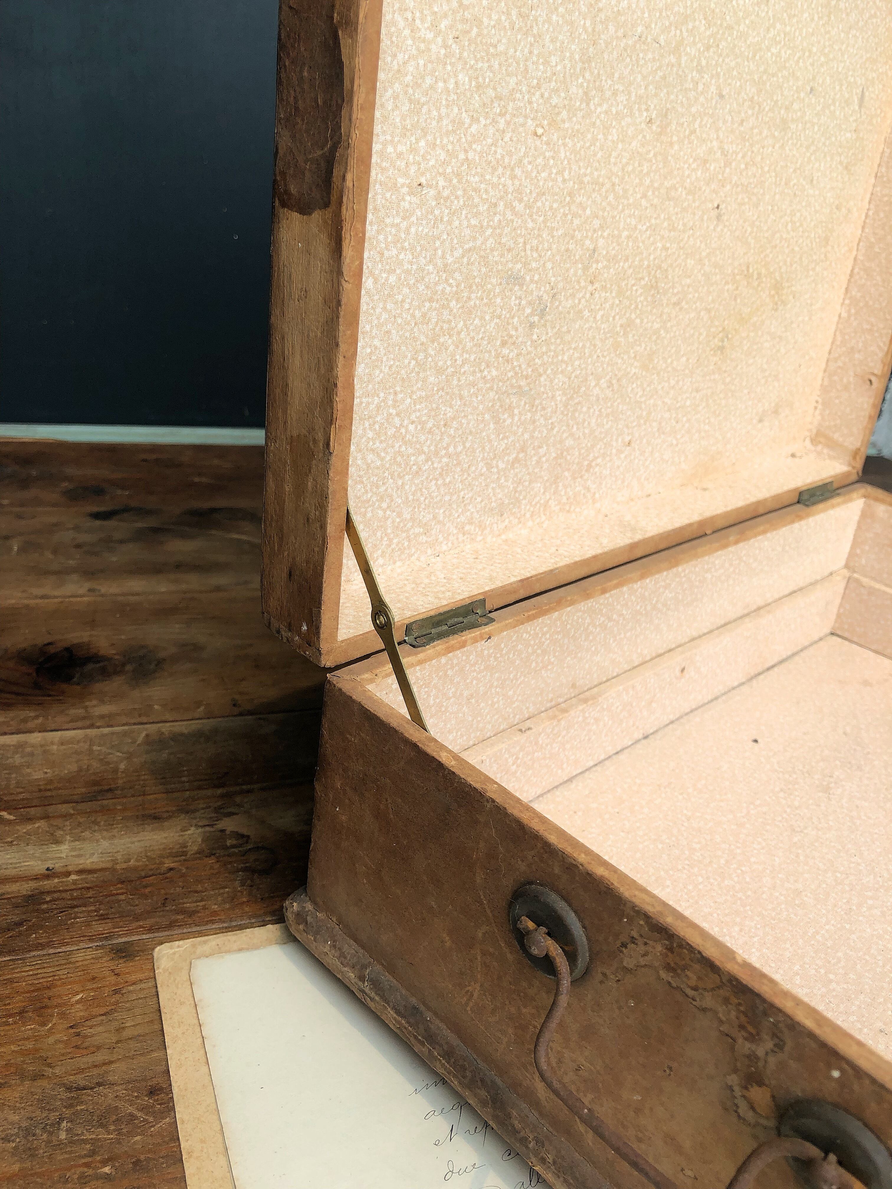 2段 紙貼り木製収納ボックス 木箱 | Brocante de La Cocotte