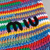 ミュウミュウ ラフィアエフェクトウーブン トートバッグ マルチカラー