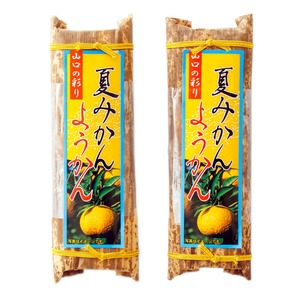 【努力特価】【夏みかん ようかん】 山口県 お土産 和菓子 (2個入) 萩市 特産品 スイーツ 果汁入り 贈答品 ギフト 贈り物 お歳暮 お中元 手土産