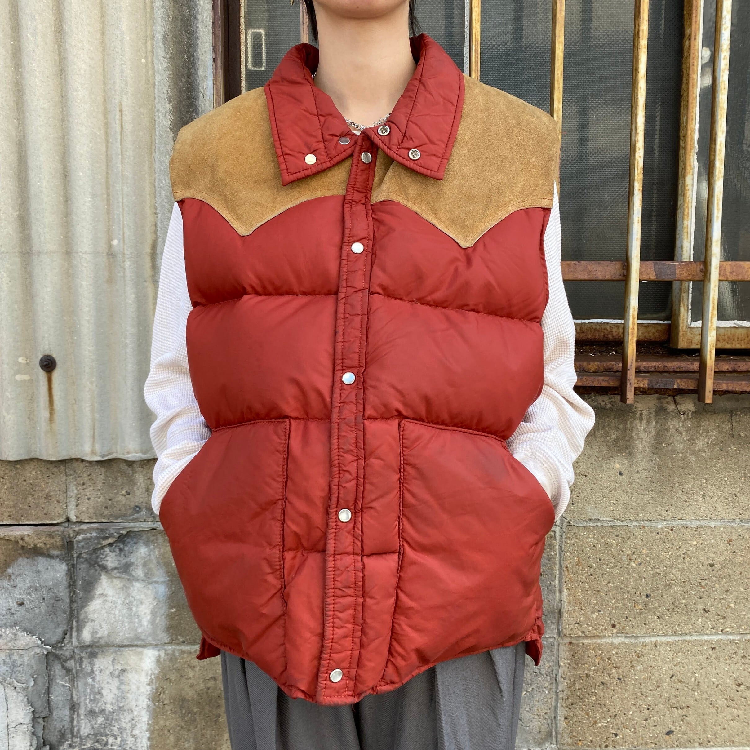 80年代 WOOLRICH ウールリッチ ダウンベスト アウトドアベスト メンズ ...