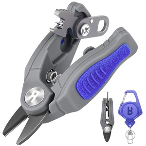 【努力特価】Booms Fishing FR1 ラインカッター 釣り ハサミ ピンオンリール付き ロック機能 ギザギザ 耐腐食