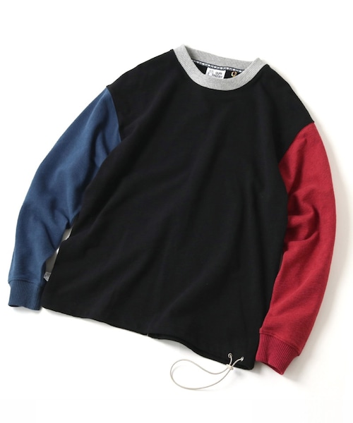 gym master ジムマスター ブロックインレー ビッグシルエット ロングTシャツ G433749 メンズ レディース ユニセックス 長袖 スウェット風 薄手 ドローコード付き 春 夏 秋