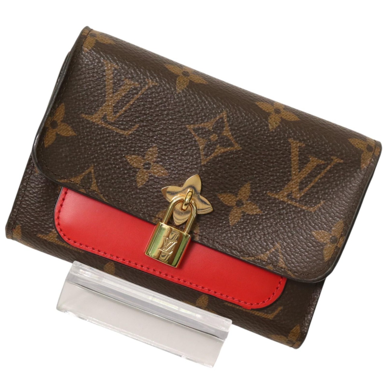 【最終処分SALE】LOUIS VUITTON ルイヴィトン  モノグラム M62567 ポルトフォイユ・フラワー  PVC 財布 ブラウン A-7370