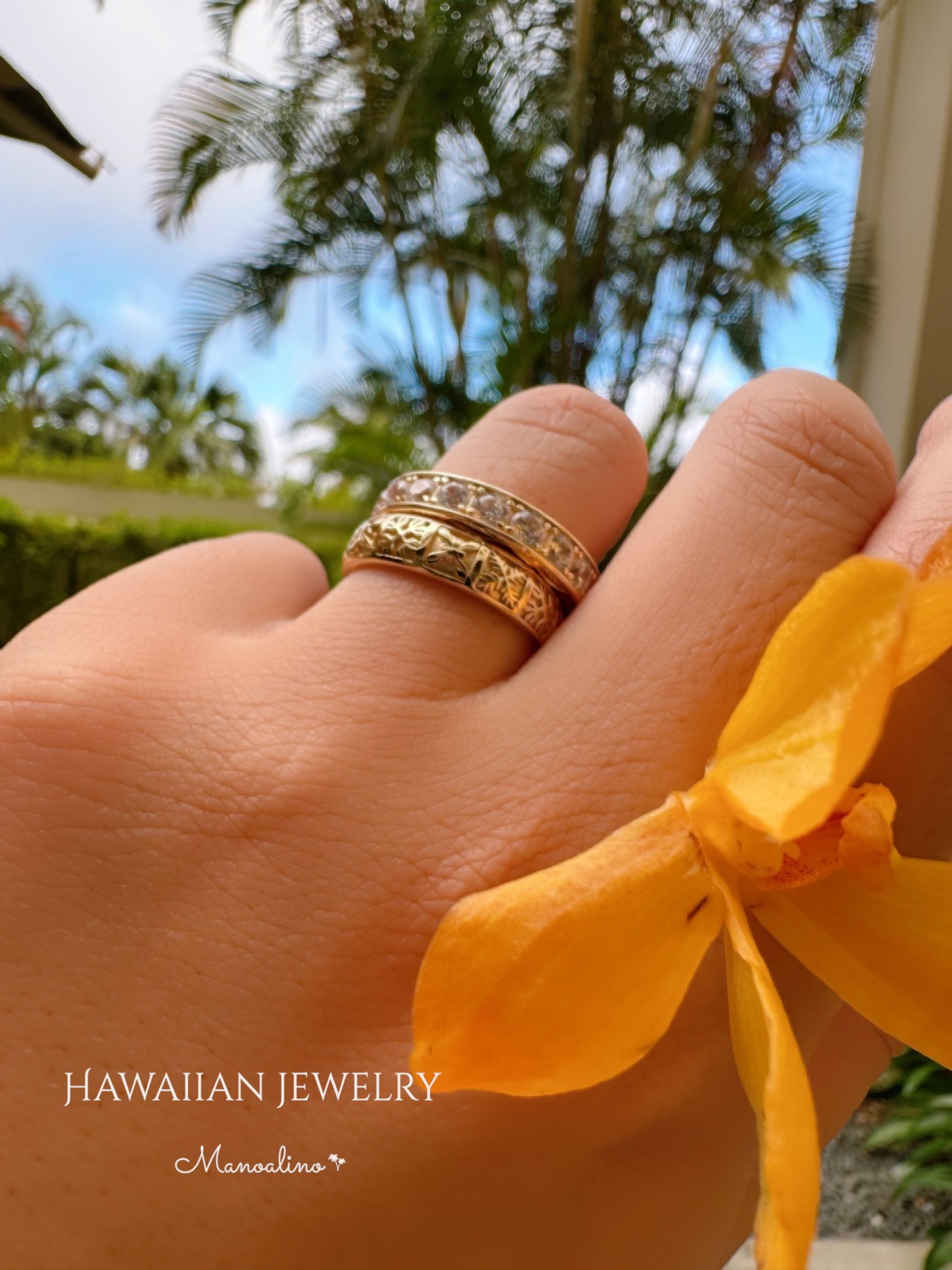 Hawaiian quilt ring Hawaiian jewelry(ハワイアンジュエリーハワイアンキルトリング、指輪)