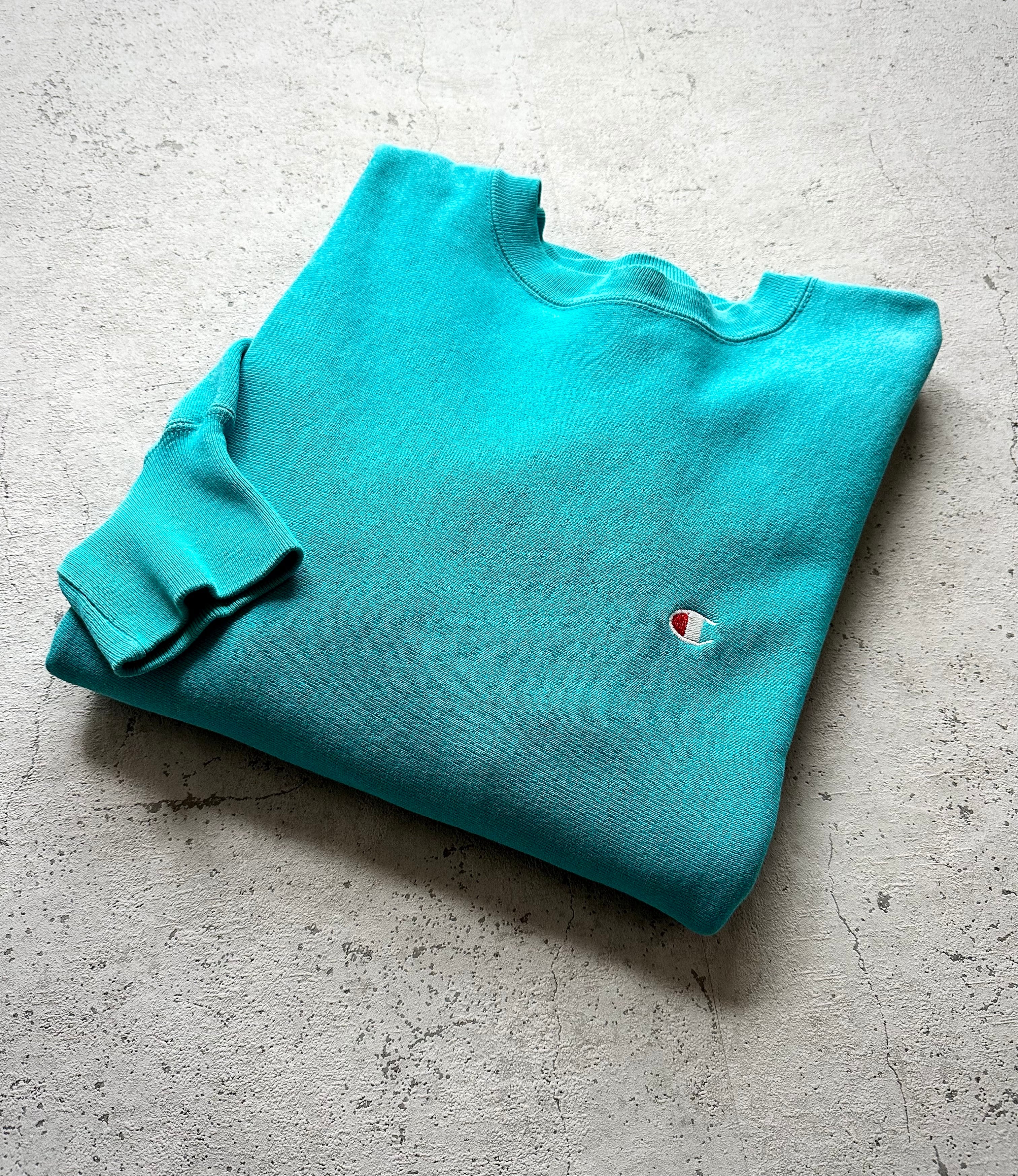 90s USA製 CHAMPION - REVERSE WEAVE SWEAT TURQUOISE OLD VINTAGE