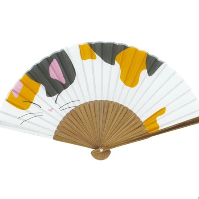 【Ripple】レディースプリント扇子 21cm 猫背