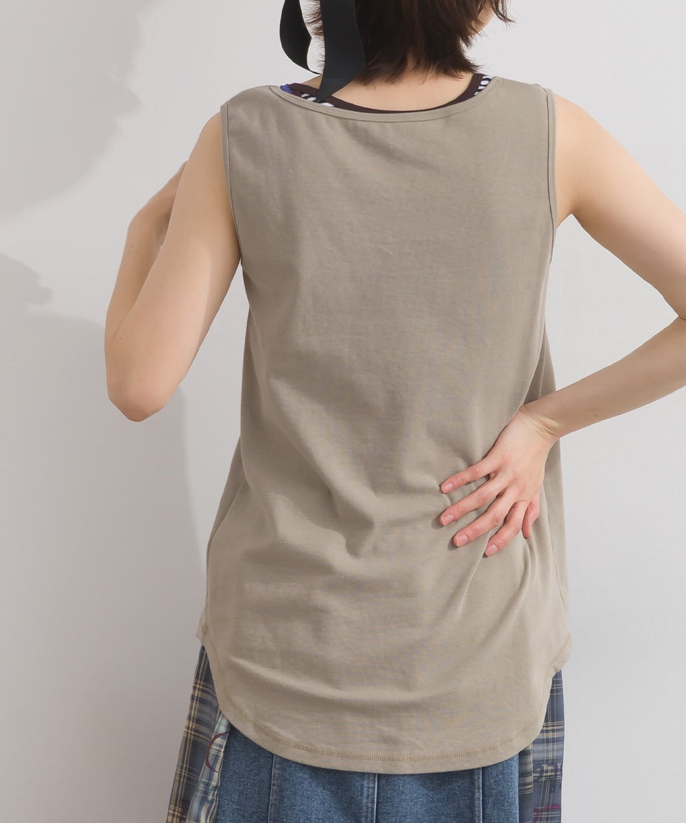 K261087 カップ付きアシンメトリータンクトップ / Cup-In Asymmetrical