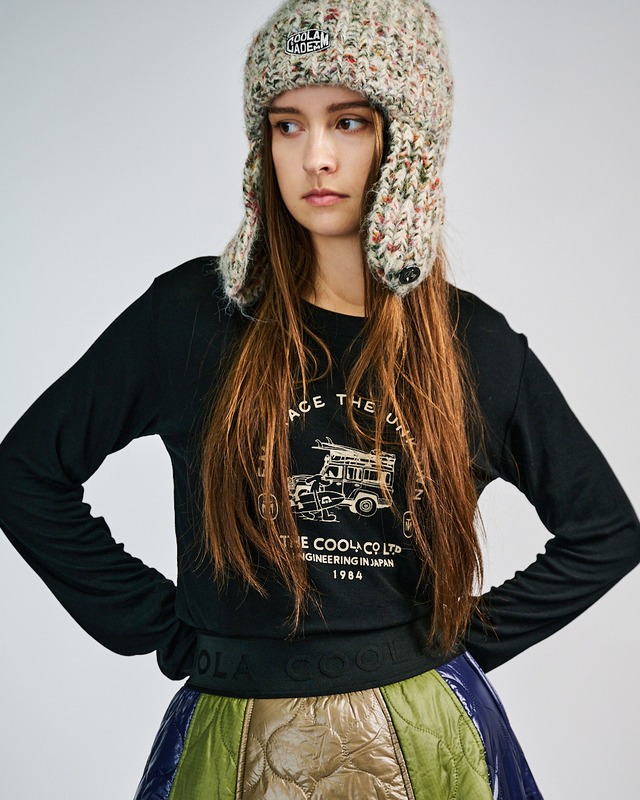 サーフDOGプリントTOPS (BLACK)　CQ-49067