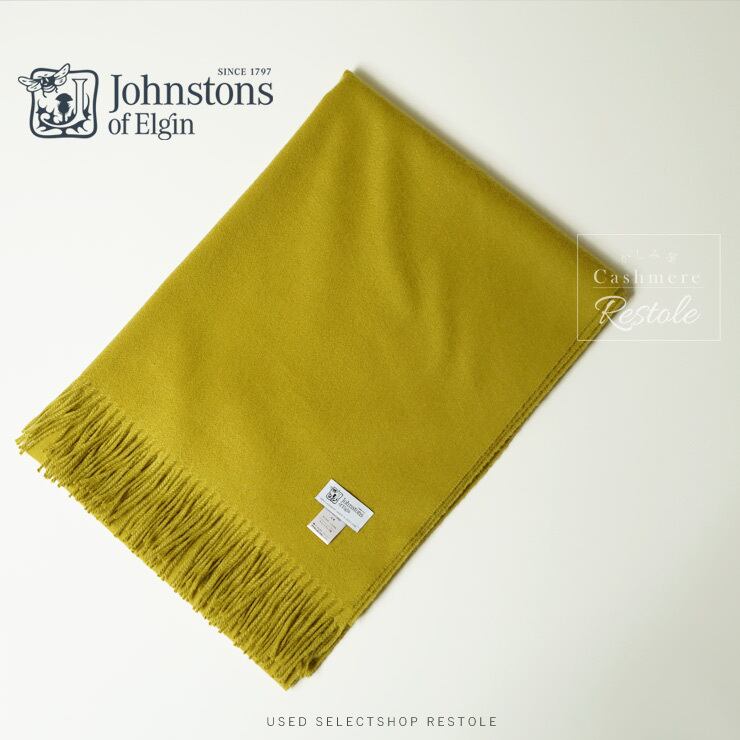 国内正規品》ジョンストンズ カシミヤ大判ストール マスタード 100