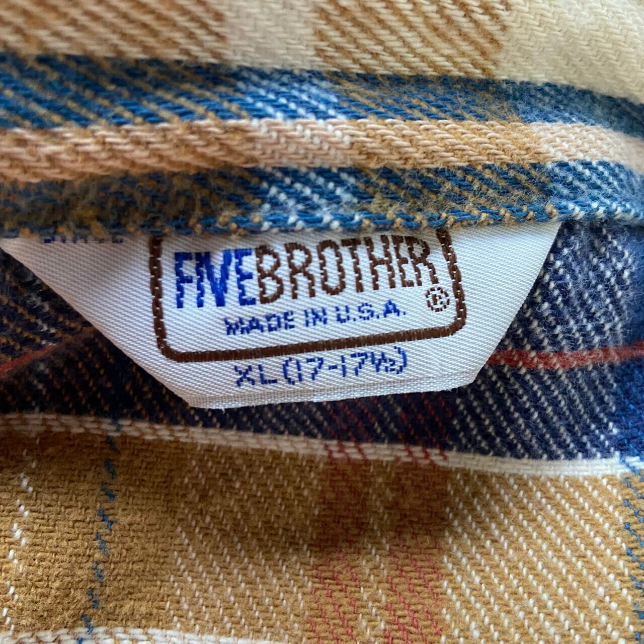 80年代 Five Brother ファイブブラザー チェック柄 長袖 ヘビー