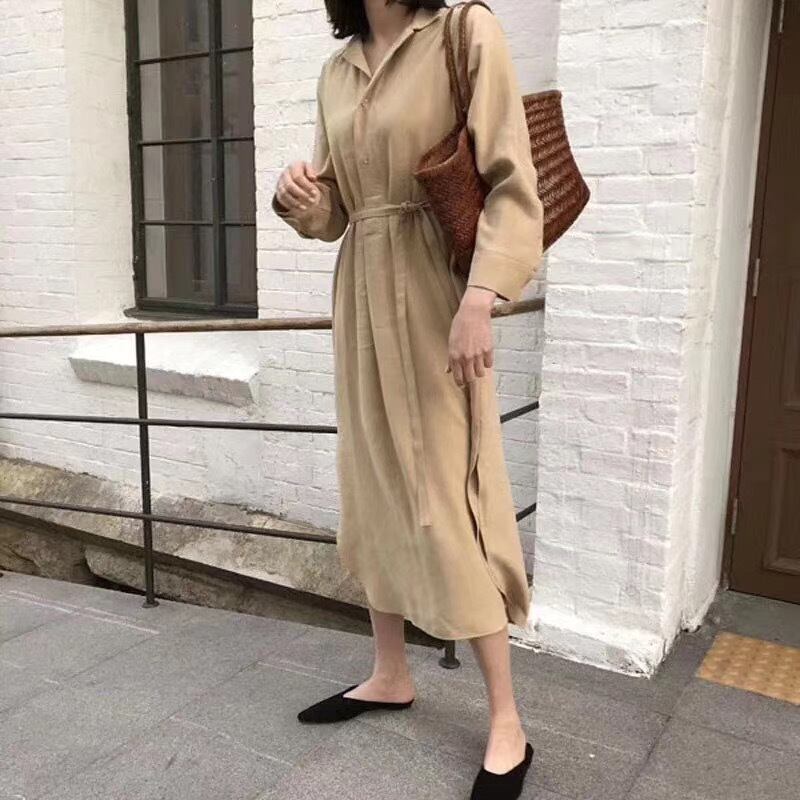 オープンカラーワンピース