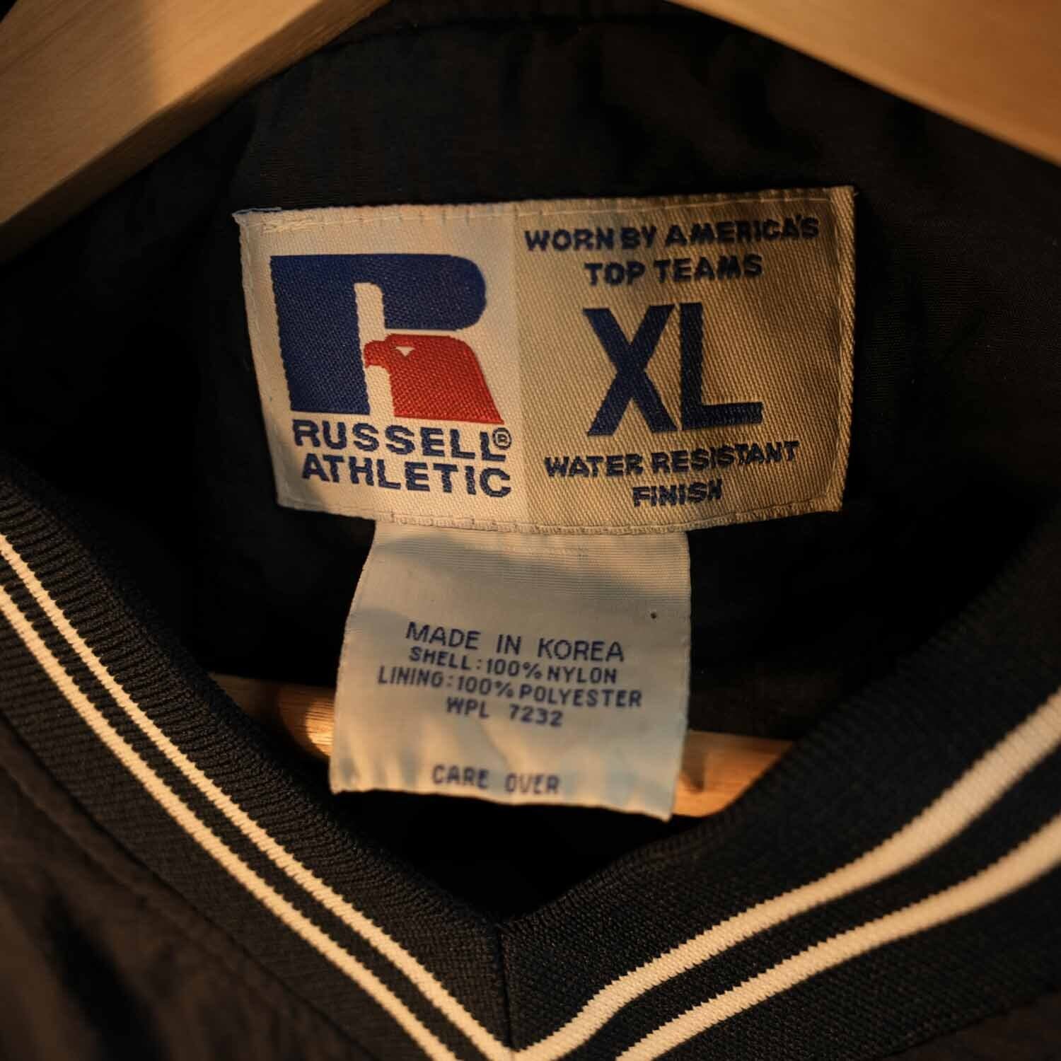 RUSSELL ATHLETIC 90s カレッジ ナイロンプルオーバー XL ネイビー