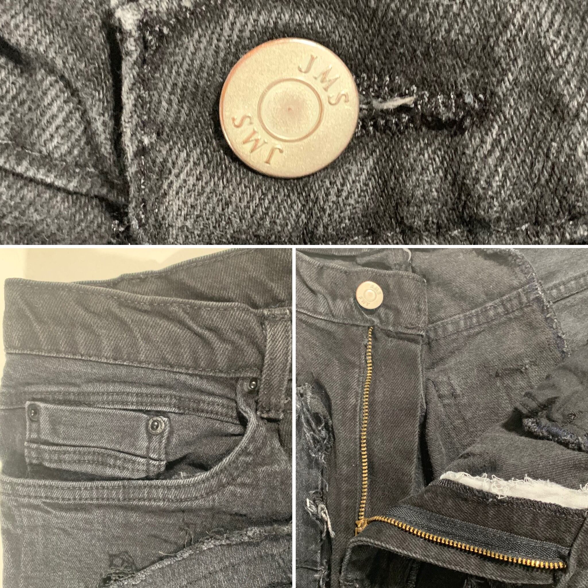 11388 リメイクデニム 再構築 パッチワーク ハーフパンツ W31