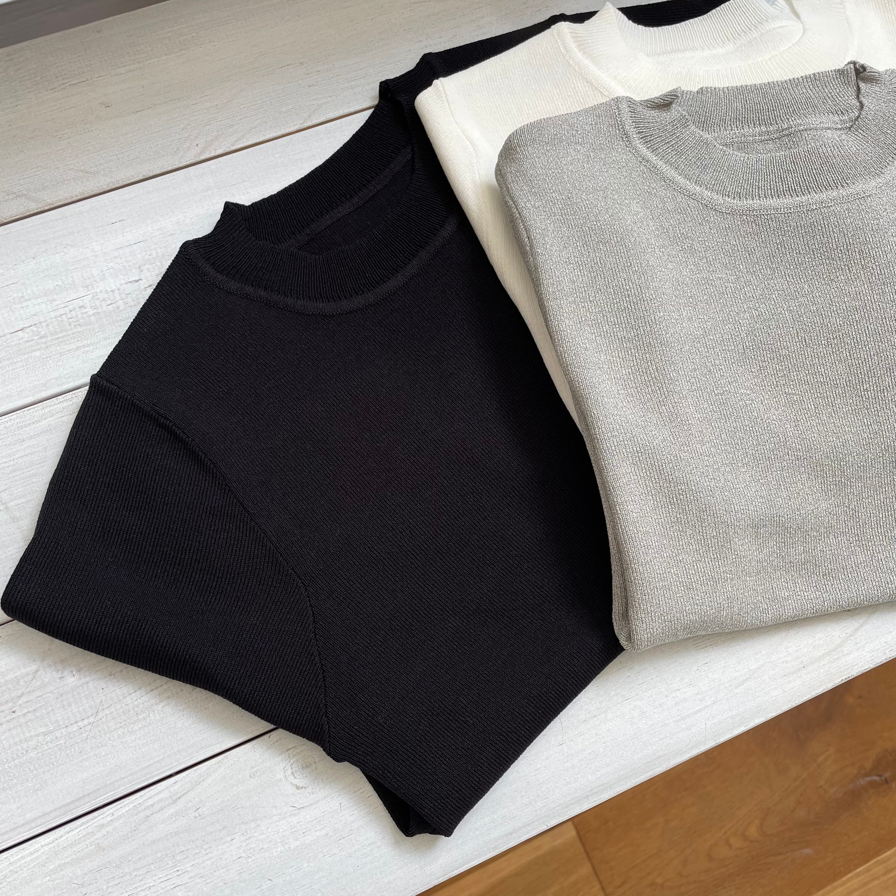 【 CLOCHE 】ハーフスリーブモックネックニット