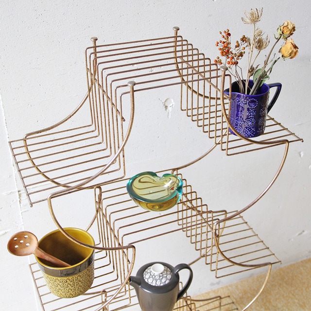 1960年 70年代 ヴィンテージ メタル ワイヤー プラントスタンド 花台 本棚 ディスプレイラック Mokume Vintage Furniture もくめ ビンテージ 1960年 70年代 ヴィンテージ メタル ワイヤー プラントスタンド 花台 本棚 ディスプレイラック Mokume Vintage Furniture もくめ ビンテージ