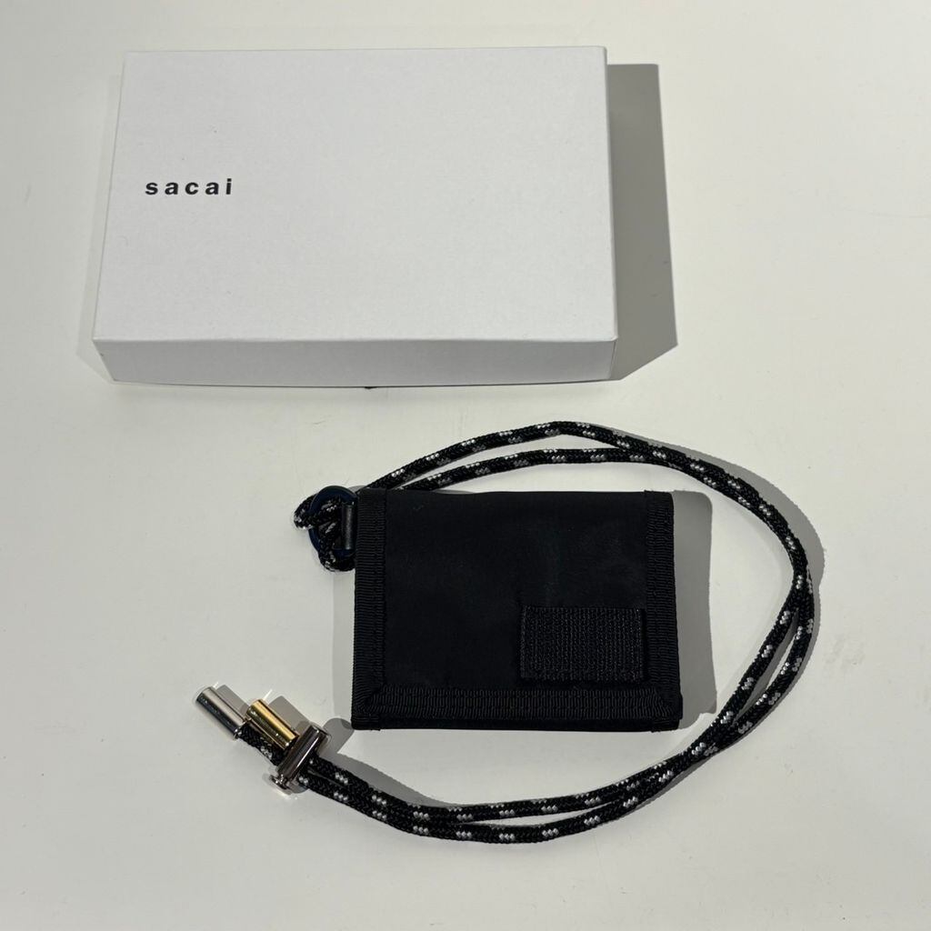 sacai × porter 三つ折り財布 ナイロンSCU-002 黒 sacai × PORTER サカイ×ポーター Nylon Trifold Wallet 財布 三つ折り