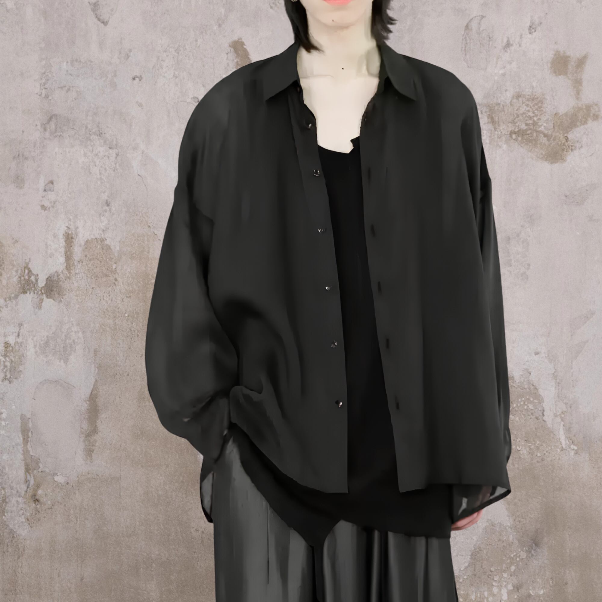 【ORV0084】Ramie-Tencel Blend Shirt, Loose Unisex Top