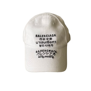BALENCIAGA HAT MULTILANGUAGES WHITE