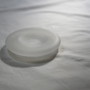 nora glassworks 甲田彩恵 (ノラグラスワークス) thick plate 4寸 プレート white