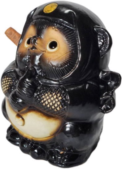 忍者狸 黒 （ドローン） （忍者たぬき・忍者狸・置物・たぬき