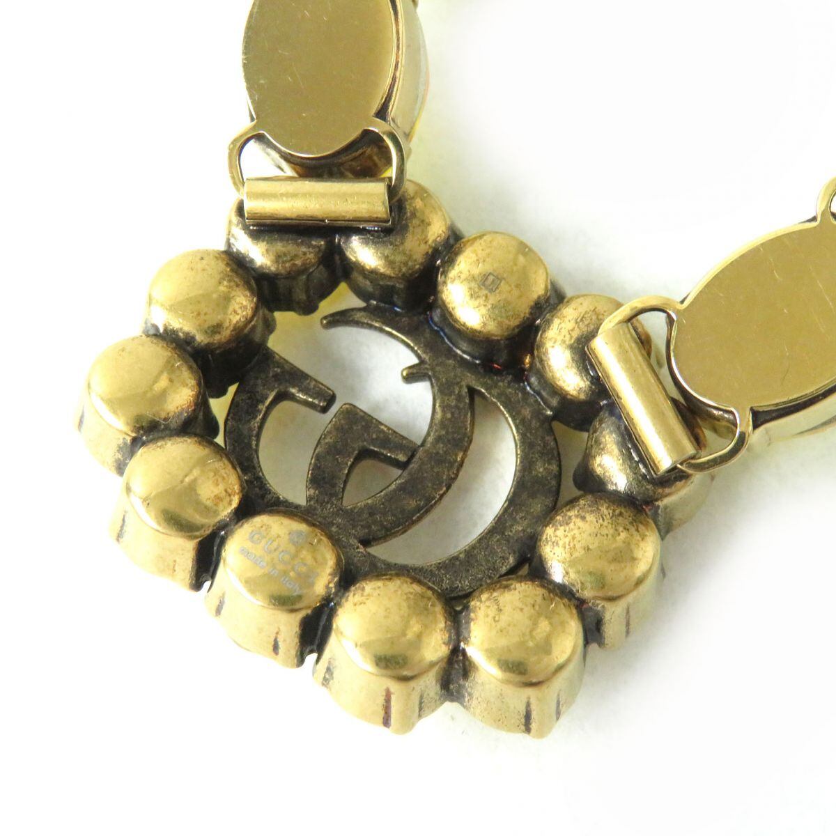 GUCCI グッチ ネックレス GGマーモント ラインストーン 良品△イタリア製 GUCCI グッチ GGマーモント ラインストーン ビジュー