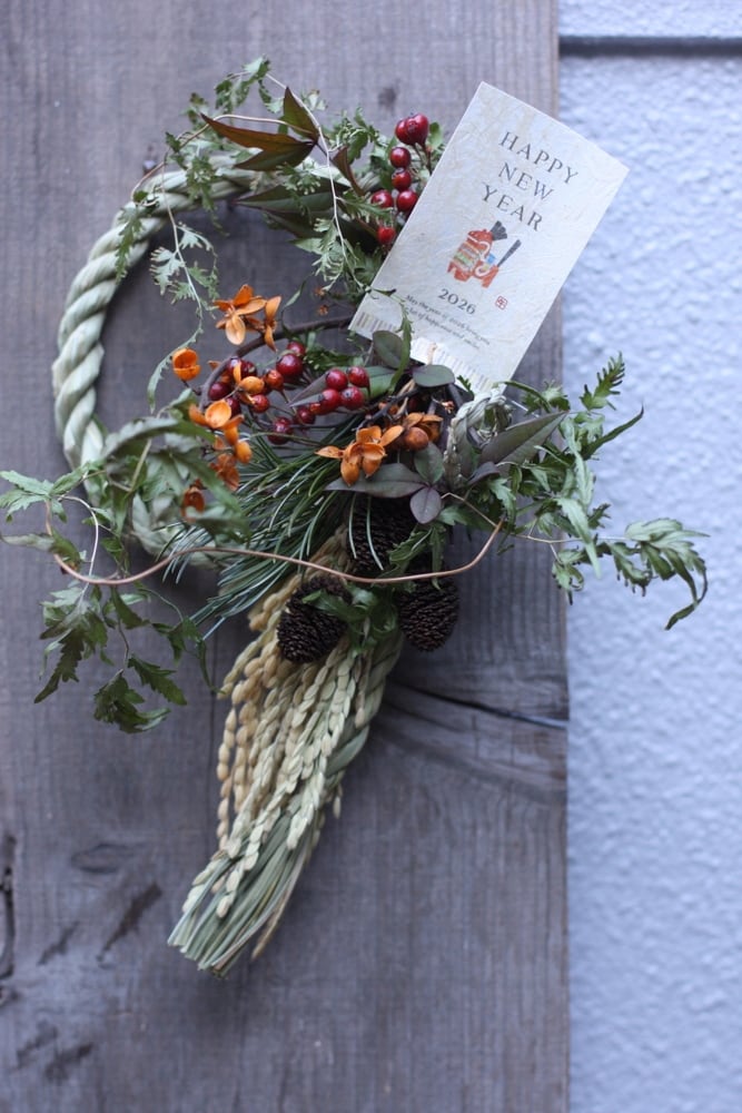 しめ縄　稲穂輪飾り