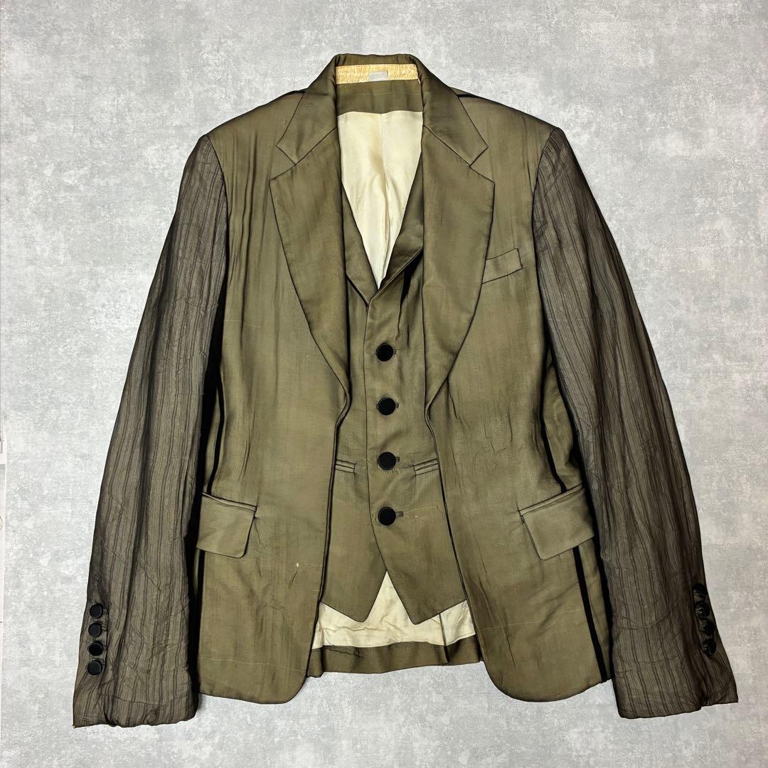 john galliano 10SS ベストドッキング ジャケット　シースルー john galliano 10SS ベストドッキング ジャケット シースルー | CHASE