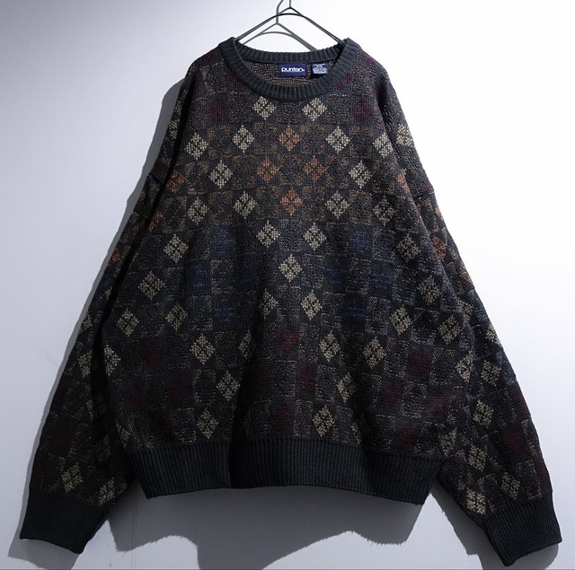 90s "Puritan" Multicolor Geometric Pattern Design Knit