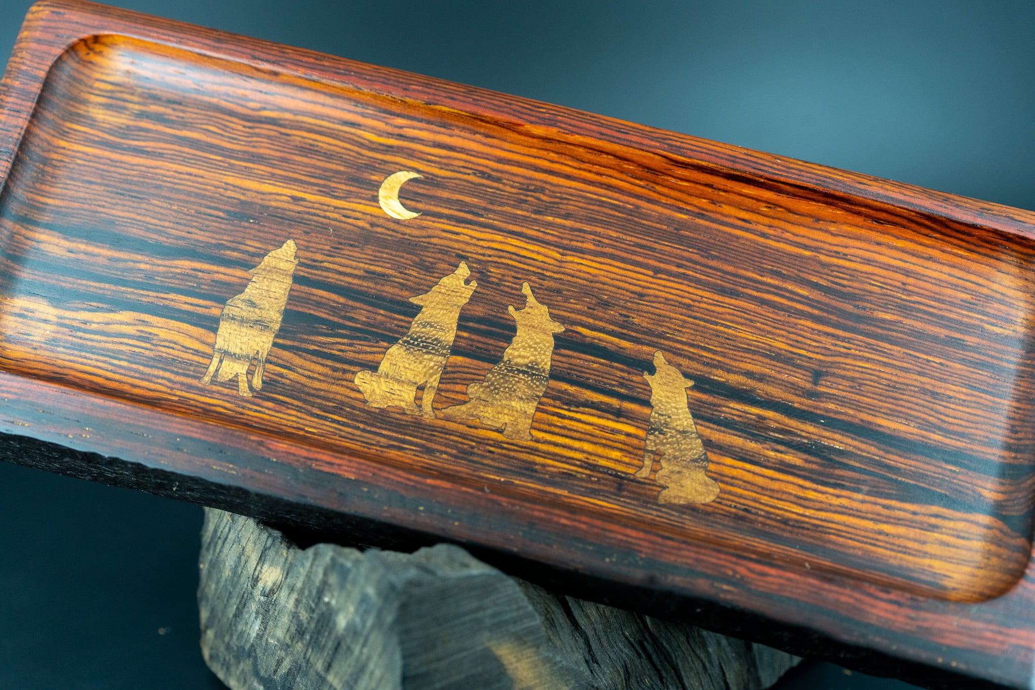 【 エスニックなローズウッド 】ココボロ ペントレイ 木象嵌 月に吠える