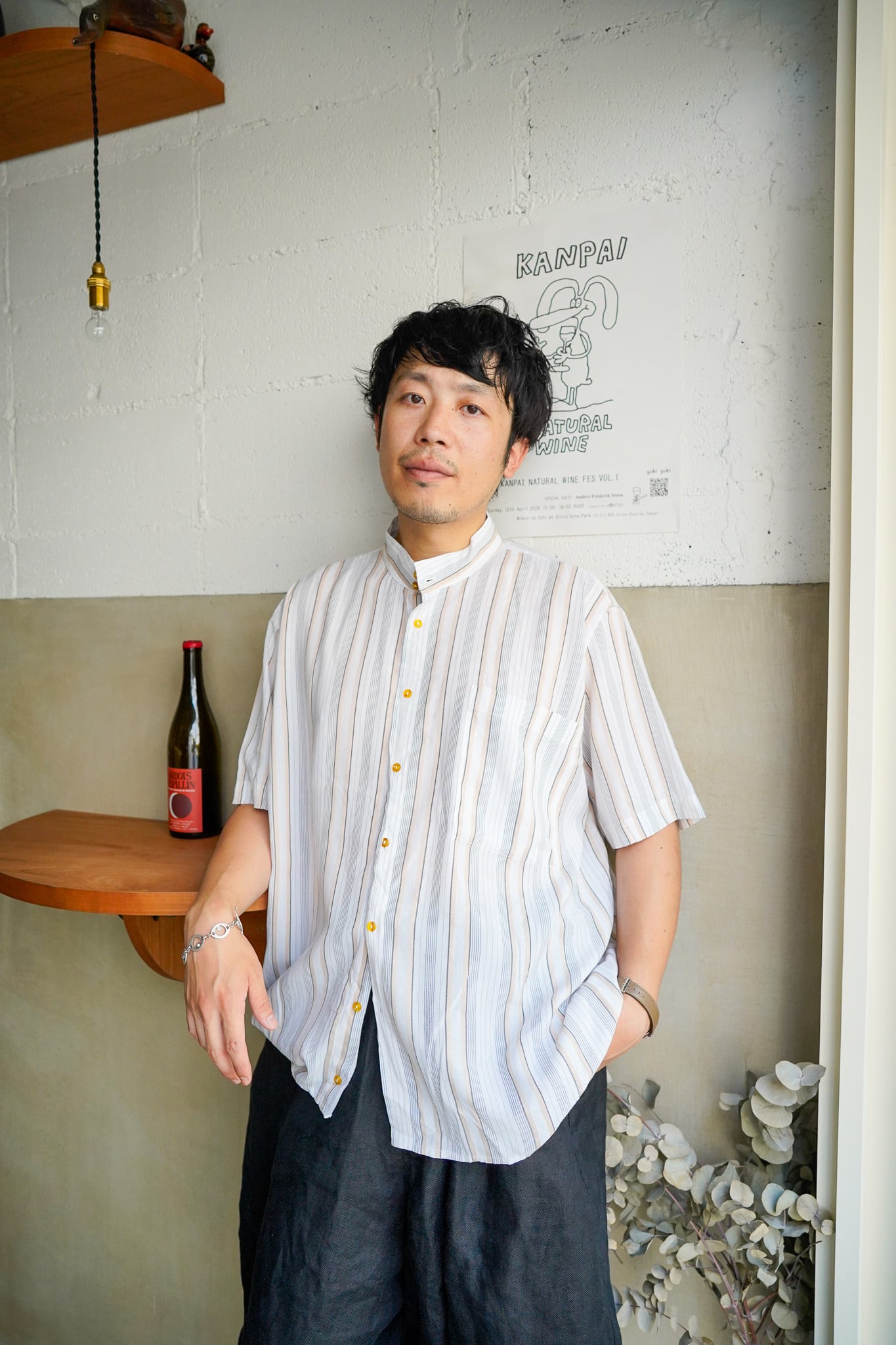 【1990s】"New Fast" Rayon & Polyester Stand Collar Shirts / 6-208